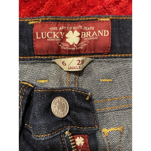 Lucky Brand Sofia Boot Dark Blue Denim Jeans Women's 6/28 Ankle NWOT - Picture 6 of 9